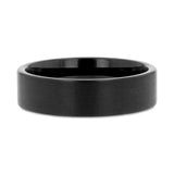 SAN ANTONIO Flat Black Tungsten Carbide Band