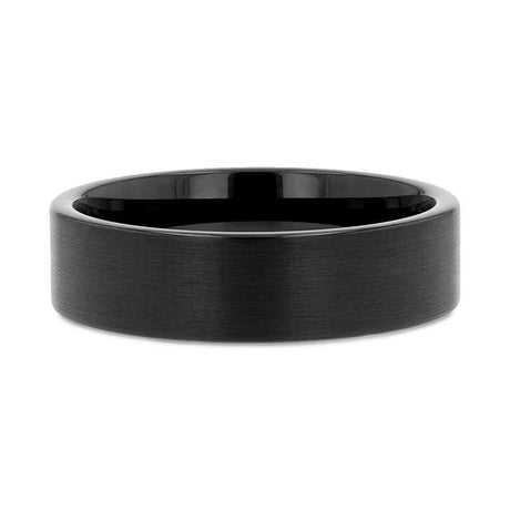 SAN ANTONIO Flat Black Tungsten Carbide Band