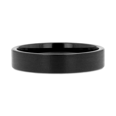 SAN ANTONIO Flat Black Tungsten Carbide Band