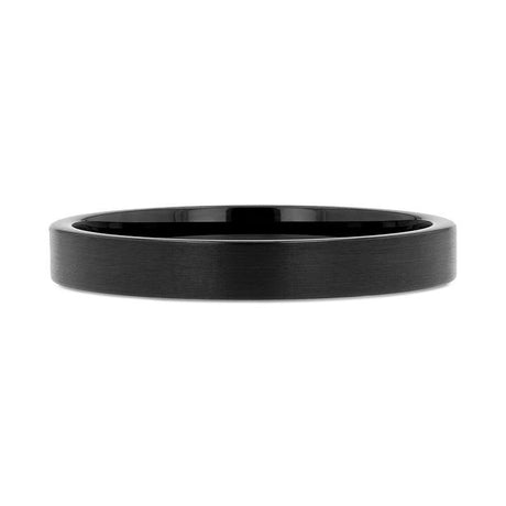SAN ANTONIO Flat Black Tungsten Carbide Band