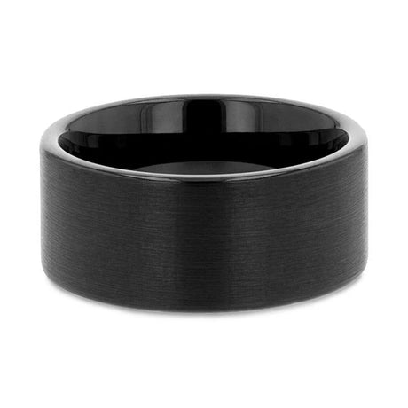 SAN ANTONIO Flat Black Tungsten Carbide Band