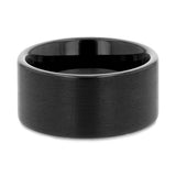SAN ANTONIO Flat Black Tungsten Carbide Band with Brushed Finish - 4mm - 12mm