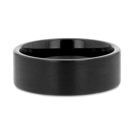 SAN ANTONIO Flat Black Tungsten Carbide Band