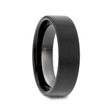 SAN ANTONIO Flat Black Tungsten Carbide Band