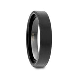 SAN ANTONIO Flat Black Tungsten Carbide Band