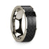 Polished 14k White Gold W/ Black Carbon Fiber Inlay - 8mm